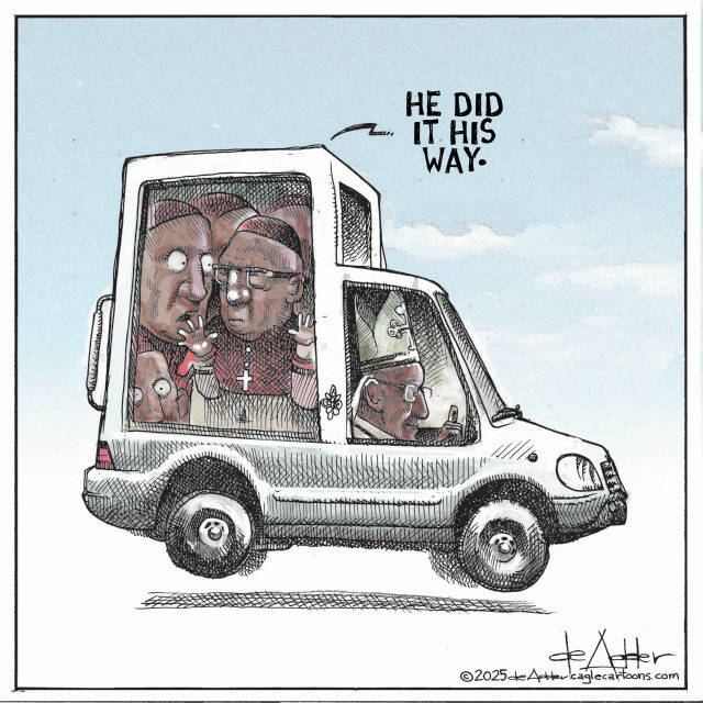 THis is an editorial cartoon by Michael de Adder . Michael de Adder was born in Moncton, New Brunswick. He studied art at Mount Allison University where he received a Bachelor of Fine Arts in drawing and painting. He began his career working for The Coast, a Halifax-based alternative weekly, drawing a popular comic strip called Walterworld which lampooned the then-current mayor of Halifax, Walter Fitzgerald. This led to freelance jobs at The Chronicle-Herald and The Hill Times in Ottawa, Ontario.

 

After freelancing for a few years, de Adder landed his first full time cartooning job at the Halifax Daily News. After the Daily News folded in 2008, he became the full-time freelance cartoonist at New Brunswick Publishing. He was let go for political views expressed through his work including a cartoon depicting U.S. President Donald Trump’s border policies. He now freelances for the Halifax Chronicle Herald, the Toronto Star, Ottawa Hill Times and Counterpoint in the USA. He has over a million readers per day and is considered the most read cartoonist in Canada.

 

Michael de Adder has won numerous awards for his work, including seven Atlantic Journalism Awards plus a Gold Innovation Award for news animation in 2008. He won the Association of Editorial Cartoonists' 2002 Golden Spike Award for best editorial cartoon spiked by an editor and the Association of Canadian Cartoonists 2014 Townsend Award. The National Cartoonists Society for the Reuben Award has shortlisted him in the Editorial Cartooning category. He is a past president of the Association of Canadian Editorial Cartoonists and spent 10 years on the board of the Cartoonists Rights Network.