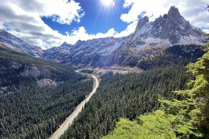 The North Cascades Highway is seen from the Washington Pass overlook in 2021. (Sue Misao / The Herald)