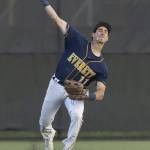 Everetts Andreas Gutierrez throws the ball in from the outfield during the game against Monroe on Wednesday, April 23, 2025 in Monroe, Washington. (Olivia Vanni / The Herald)