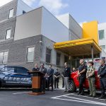 Snohomish County officials holds a press conference outside of the new Snohomish County 911 building on Wednesday, April 30, 2025 in Everett, Washington. (Olivia Vanni / The Herald)