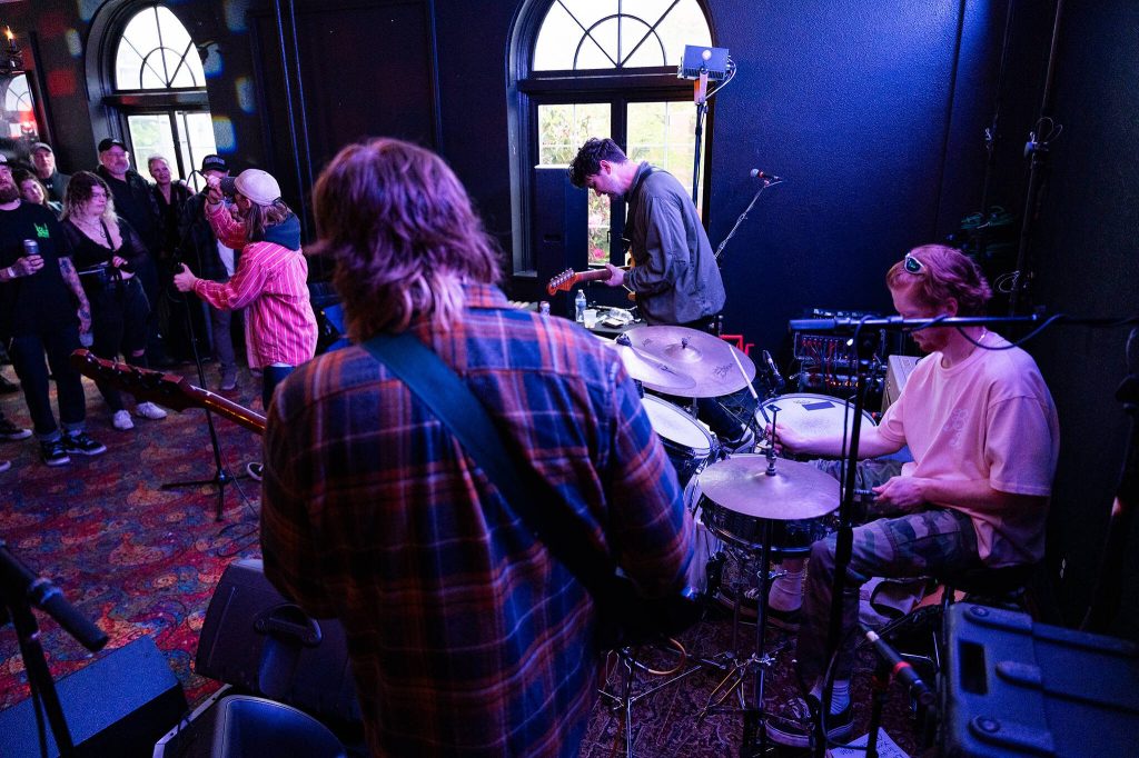 Clothing Optional performs at the Fishermans Village Music Festival on Thursday in Everett.