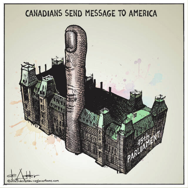 THis is an editorial cartoon by Michael de Adder . Michael de Adder was born in Moncton, New Brunswick. He studied art at Mount Allison University where he received a Bachelor of Fine Arts in drawing and painting. He began his career working for The Coast, a Halifax-based alternative weekly, drawing a popular comic strip called Walterworld which lampooned the then-current mayor of Halifax, Walter Fitzgerald. This led to freelance jobs at The Chronicle-Herald and The Hill Times in Ottawa, Ontario.

 

After freelancing for a few years, de Adder landed his first full time cartooning job at the Halifax Daily News. After the Daily News folded in 2008, he became the full-time freelance cartoonist at New Brunswick Publishing. He was let go for political views expressed through his work including a cartoon depicting U.S. President Donald Trump’s border policies. He now freelances for the Halifax Chronicle Herald, the Toronto Star, Ottawa Hill Times and Counterpoint in the USA. He has over a million readers per day and is considered the most read cartoonist in Canada.

 

Michael de Adder has won numerous awards for his work, including seven Atlantic Journalism Awards plus a Gold Innovation Award for news animation in 2008. He won the Association of Editorial Cartoonists' 2002 Golden Spike Award for best editorial cartoon spiked by an editor and the Association of Canadian Cartoonists 2014 Townsend Award. The National Cartoonists Society for the Reuben Award has shortlisted him in the Editorial Cartooning category. He is a past president of the Association of Canadian Editorial Cartoonists and spent 10 years on the board of the Cartoonists Rights Network.