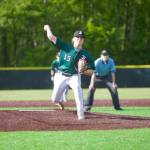 Jackson senior Derek Sundstrom delivers a pitch in the Timberwolves 8-3 win against Kamiak in Mukilteo, Washington on May 2, 2025. (Joe Pohoryles / The Herald)