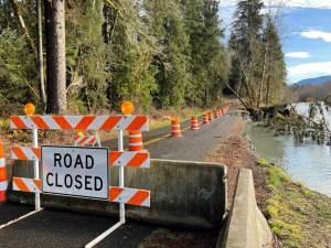 Heavy rain eroded part of Upper Hoh Road, closing it in December. (Photo courtesy of Jefferson County)
Heavy rain eroded part of Upper Hoh Road, closing it in December. (Photo courtesy of Jefferson County)