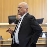 Defense attorney David Roberson delivers closing statement during the trial of Christian Sayre at the Snohomish County Courthouse on Thursday in Everett. (Olivia Vanni / The Herald)