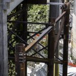 Large steel piles driven into the ground help create a solid base for the project cranes as they work on the Edgewater Bridge on Friday, May 9, 2025 in Everett, Washington. (Olivia Vanni / The Herald)