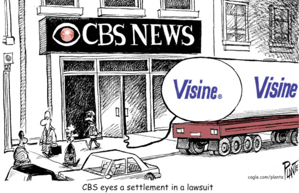 CBS eyes a settlement in a lawsuit, Visine, Eyewitness news, news, 60 Minutes,  $20 billion,  Paramount, intimidation, fear, retributitoonon, illegal