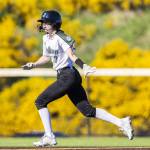 Jacksons Clara Stone runs to second base during the game on Monday, May 12, 2025 in Everett, Washington. (Olivia Vanni / The Herald)