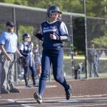 Glacier Peak’s Samantha Nielsen runs across home plate during the game against Issaquah on Monday, May 12, 2025 in Everett, Washington. (Olivia Vanni / The Herald)