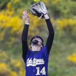 Lake Stevens Reese Breckenridge makes a catch during the 4A District 1 game against Jackson on Friday, May 16, 2025 in Everett, Washington. (Olivia Vanni / The Herald)