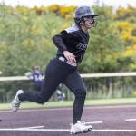 Jacksons Claire Kessinger runs towards home during the 4A District 1 game against Lake Stevens on Friday, May 16, 2025 in Everett, Washington. (Olivia Vanni / The Herald)