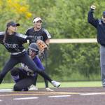 Jacksons Reese Westman gets a force out at second base during the 4A District 1 game against Lake Stevens on Friday, May 16, 2025 in Everett, Washington. (Olivia Vanni / The Herald)