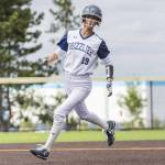 Glacier Peaks Alexis Garcia runs to third base during the 4A District 1 consolation game against North Creek on Friday, May 16, 2025 in Everett, Washington. (Olivia Vanni / The Herald)