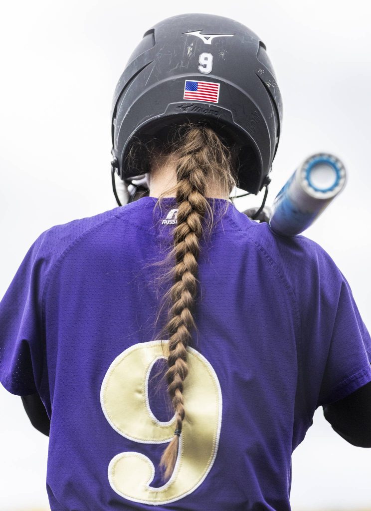 Lake Stevens Addison Fletcher steps up to bat during the 4A District 1 game against Jackson on Friday, May 16, 2025 in Everett, Washington. (Olivia Vanni / The Herald)