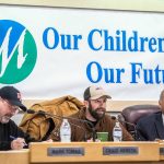 Marysville School Board President Connor Krebbs speaks during a school board meeting before voting on school closures in the district on Wednesday, Jan. 22, 2025 in Marysville, Washington. (Olivia Vanni / The Herald)