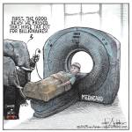 THis is an editorial cartoon by Michael de Adder . Michael de Adder was born in Moncton, New Brunswick. He studied art at Mount Allison University where he received a Bachelor of Fine Arts in drawing and painting. He began his career working for The Coast, a Halifax-based alternative weekly, drawing a popular comic strip called Walterworld which lampooned the then-current mayor of Halifax, Walter Fitzgerald. This led to freelance jobs at The Chronicle-Herald and The Hill Times in Ottawa, Ontario.

 

After freelancing for a few years, de Adder landed his first full time cartooning job at the Halifax Daily News. After the Daily News folded in 2008, he became the full-time freelance cartoonist at New Brunswick Publishing. He was let go for political views expressed through his work including a cartoon depicting U.S. President Donald Trump’s border policies. He now freelances for the Halifax Chronicle Herald, the Toronto Star, Ottawa Hill Times and Counterpoint in the USA. He has over a million readers per day and is considered the most read cartoonist in Canada.

 

Michael de Adder has won numerous awards for his work, including seven Atlantic Journalism Awards plus a Gold Innovation Award for news animation in 2008. He won the Association of Editorial Cartoonists' 2002 Golden Spike Award for best editorial cartoon spiked by an editor and the Association of Canadian Cartoonists 2014 Townsend Award. The National Cartoonists Society for the Reuben Award has shortlisted him in the Editorial Cartooning category. He is a past president of the Association of Canadian Editorial Cartoonists and spent 10 years on the board of the Cartoonists Rights Network.