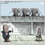 THis is an editorial cartoon by Michael de Adder . Michael de Adder was born in Moncton, New Brunswick. He studied art at Mount Allison University where he received a Bachelor of Fine Arts in drawing and painting. He began his career working for The Coast, a Halifax-based alternative weekly, drawing a popular comic strip called Walterworld which lampooned the then-current mayor of Halifax, Walter Fitzgerald. This led to freelance jobs at The Chronicle-Herald and The Hill Times in Ottawa, Ontario.

 

After freelancing for a few years, de Adder landed his first full time cartooning job at the Halifax Daily News. After the Daily News folded in 2008, he became the full-time freelance cartoonist at New Brunswick Publishing. He was let go for political views expressed through his work including a cartoon depicting U.S. President Donald Trump’s border policies. He now freelances for the Halifax Chronicle Herald, the Toronto Star, Ottawa Hill Times and Counterpoint in the USA. He has over a million readers per day and is considered the most read cartoonist in Canada.

 

Michael de Adder has won numerous awards for his work, including seven Atlantic Journalism Awards plus a Gold Innovation Award for news animation in 2008. He won the Association of Editorial Cartoonists' 2002 Golden Spike Award for best editorial cartoon spiked by an editor and the Association of Canadian Cartoonists 2014 Townsend Award. The National Cartoonists Society for the Reuben Award has shortlisted him in the Editorial Cartooning category. He is a past president of the Association of Canadian Editorial Cartoonists and spent 10 years on the board of the Cartoonists Rights Network.
