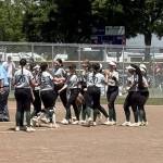 The Jackson High School softball team celebrates after defeating Skyline in the first round of the Class 4A state tournament at Columbia Playfields in Richland, Wash. on Friday, May 23, 2025. (Photo courtesy of Kyle Peacocke / Jackson H.S. Athletics)