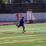 Edmonds-Woodway keeper Daniel Abraham launches a goal kick during a 3A State second-round game against Monroe on May 23, 2025 at Mercer Island High School. (Qasim Ali / The Herald)