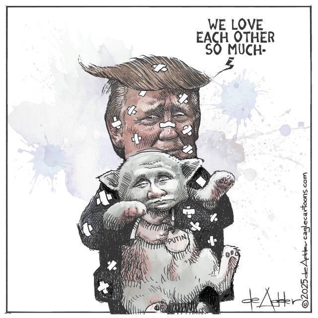 THis is an editorial cartoon by Michael de Adder . Michael de Adder was born in Moncton, New Brunswick. He studied art at Mount Allison University where he received a Bachelor of Fine Arts in drawing and painting. He began his career working for The Coast, a Halifax-based alternative weekly, drawing a popular comic strip called Walterworld which lampooned the then-current mayor of Halifax, Walter Fitzgerald. This led to freelance jobs at The Chronicle-Herald and The Hill Times in Ottawa, Ontario.

 

After freelancing for a few years, de Adder landed his first full time cartooning job at the Halifax Daily News. After the Daily News folded in 2008, he became the full-time freelance cartoonist at New Brunswick Publishing. He was let go for political views expressed through his work including a cartoon depicting U.S. President Donald Trump’s border policies. He now freelances for the Halifax Chronicle Herald, the Toronto Star, Ottawa Hill Times and Counterpoint in the USA. He has over a million readers per day and is considered the most read cartoonist in Canada.

 

Michael de Adder has won numerous awards for his work, including seven Atlantic Journalism Awards plus a Gold Innovation Award for news animation in 2008. He won the Association of Editorial Cartoonists' 2002 Golden Spike Award for best editorial cartoon spiked by an editor and the Association of Canadian Cartoonists 2014 Townsend Award. The National Cartoonists Society for the Reuben Award has shortlisted him in the Editorial Cartooning category. He is a past president of the Association of Canadian Editorial Cartoonists and spent 10 years on the board of the Cartoonists Rights Network.