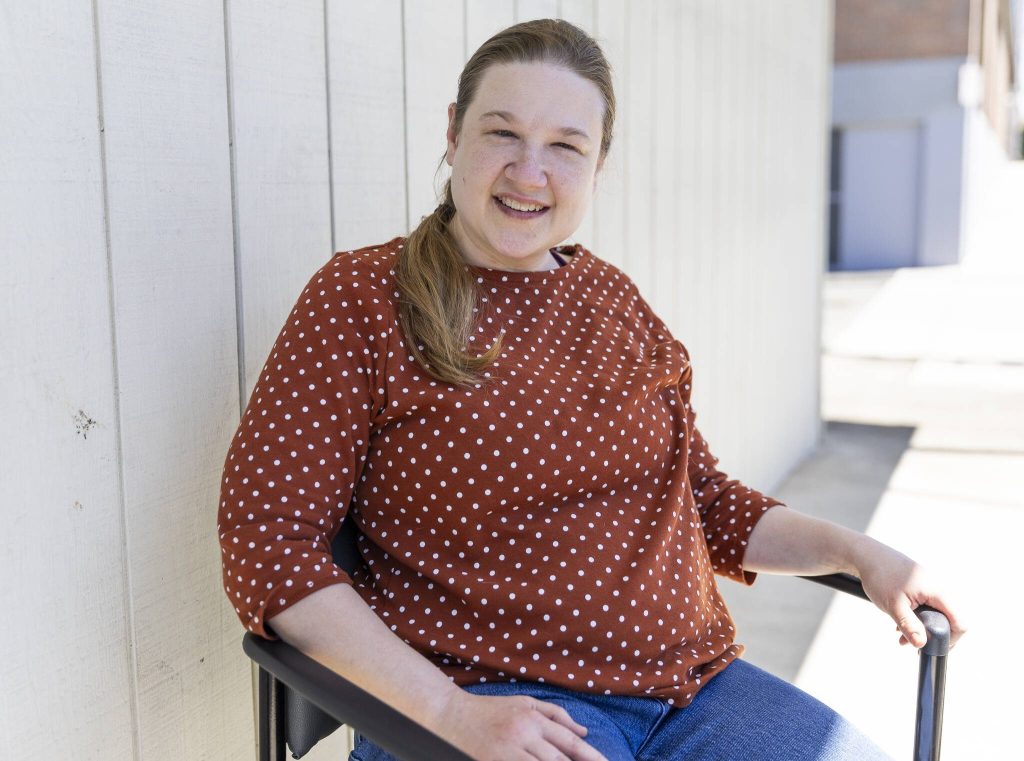 Jennifer Humelo outside of Full Life Care Snohomish County on Wednesday, May 28, 2025 in Everett, Washington. (Olivia Vanni / The Herald)