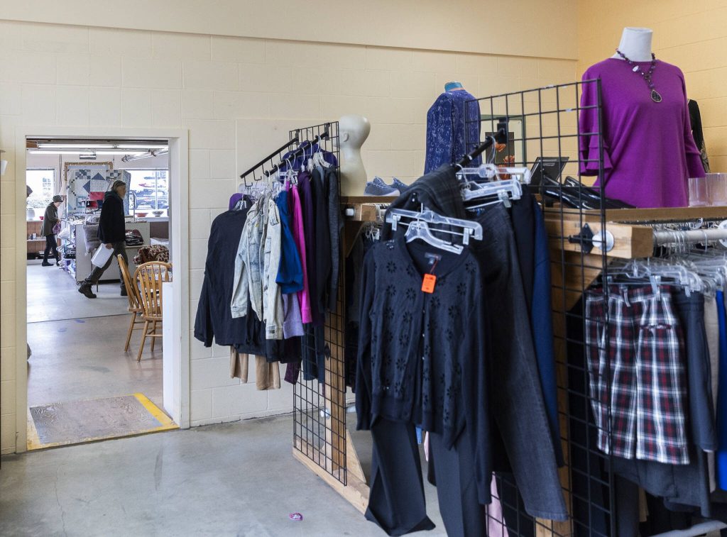 Shoppers walk through the Good Cheer Thrift Store in Langley. (Olivia Vanni / The Herald)