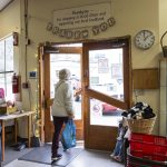 A customer walks out of the Good Cheer Thrift Store in Langley. (Olivia Vanni / The Herald)