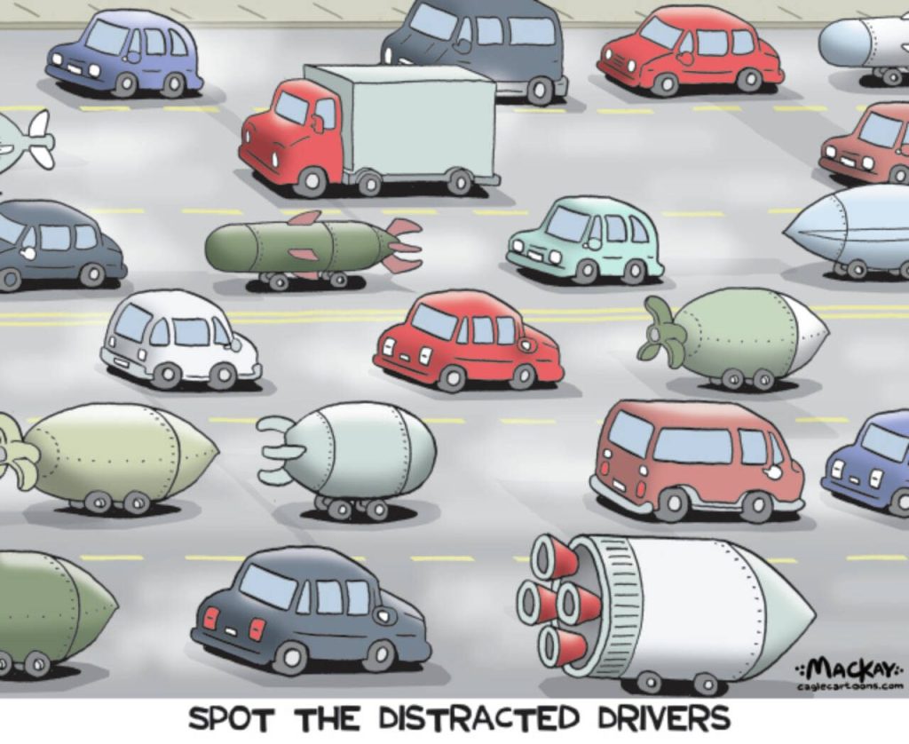 By Graeme MacKay, The Hamilton Spectator - Friday May 30, 2025

Distracted driving poses a significant danger as it diverts attention from the road, increasing the risk of accidents and endangering the lives of drivers, passengers, and pedestrians alike.

This editorial cartoon was originally published Friday July 11, 2014

Editorial Cartoon, Ontario, Distracted driver, distracted driving, texting while driving, driving, road safety