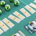 Frontier swag available to passengers on the first Frontier Airlines flights in and out of Paine Field Airport on Monday, June 2, 2025 in Everett, Washington. (Olivia Vanni / The Herald)