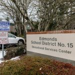 The Edmonds School District building on Friday, Feb. 14, 2025 in Lynnwood, Washington. (Olivia Vanni / The Herald)
