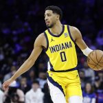 Tyrese Haliburton hit a last-second shot to take down favored Oklahoma City in Game 1 of the NBA Finals. (Yong Kim / Tribune News Services)