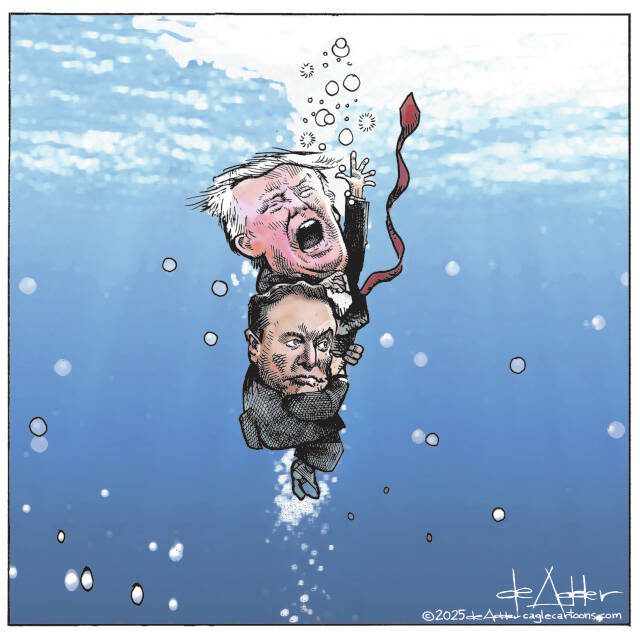 THis is an editorial cartoon by Michael de Adder . Michael de Adder was born in Moncton, New Brunswick. He studied art at Mount Allison University where he received a Bachelor of Fine Arts in drawing and painting. He began his career working for The Coast, a Halifax-based alternative weekly, drawing a popular comic strip called Walterworld which lampooned the then-current mayor of Halifax, Walter Fitzgerald. This led to freelance jobs at The Chronicle-Herald and The Hill Times in Ottawa, Ontario.

 

After freelancing for a few years, de Adder landed his first full time cartooning job at the Halifax Daily News. After the Daily News folded in 2008, he became the full-time freelance cartoonist at New Brunswick Publishing. He was let go for political views expressed through his work including a cartoon depicting U.S. President Donald Trump’s border policies. He now freelances for the Halifax Chronicle Herald, the Toronto Star, Ottawa Hill Times and Counterpoint in the USA. He has over a million readers per day and is considered the most read cartoonist in Canada.

 

Michael de Adder has won numerous awards for his work, including seven Atlantic Journalism Awards plus a Gold Innovation Award for news animation in 2008. He won the Association of Editorial Cartoonists' 2002 Golden Spike Award for best editorial cartoon spiked by an editor and the Association of Canadian Cartoonists 2014 Townsend Award. The National Cartoonists Society for the Reuben Award has shortlisted him in the Editorial Cartooning category. He is a past president of the Association of Canadian Editorial Cartoonists and spent 10 years on the board of the Cartoonists Rights Network.