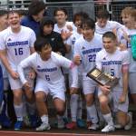 The Shorewood boys soccer team celebrates with their trophy after winning the District 1 3A title on May 17, 2025 at Shoreline Stadium. (Qasim Ali / The Herald)
The Shorewood boys soccer team celebrates with their trophy after winning the District 1 3A title on May 17, 2025 at Shoreline Stadium. (Qasim Ali / The Herald)