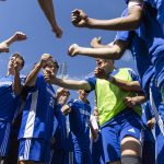 Shorewood players cheer after beating Ingraham in the 3A state semifinal game to advance to the championship on Friday, May 30, 2025 in Puyallup, Washington. (Olivia Vanni / The Herald)