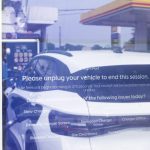 The Skycharger station alerts drivers to unplug their car after charing on Tuesday, June 24, 2025 in Arlington, Washington. (Olivia Vanni / The Herald)