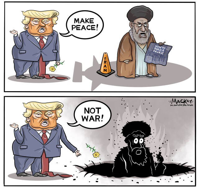 Editorial Cartoon by Graeme MacKay, The Hamilton Spectator – Tuesday June 24, 2025 

Trump's decisive strike on Iran raises global tensions, posing risks of retaliation and geopolitical shifts.

The Complexities of Trump's Bold Strike on Iran

The recent U.S. military strikes on Iran, ordered by President Donald Trump, signify a pivotal moment in Middle Eastern geopolitics and global security. While the action resonates with a sense of boldness and strategic calculation, it also opens a Pandora's box of uncertainties and potential repercussions.

From a Western perspective, the theocratic regime in Iran has posed significant challenges since the overthrow of the Shah in 1979. Its hostile stance towards Israel and relentless pursuit of nuclear capabilities have long been sources of tension and anxiety. The desire to neutralize this threat is understandable, especially in light of recent successful military actions against Iran's proxies, such as Hamas, Hezbollah, and the Assad regime. 

News: Strikes on Iran mark an abrupt interventionist turn for Trump  https://www.theglobeandmail.com/world/us-politics/article-us-trump-bombs-iran-nuclear-sites/ 

These developments, coupled with Israel's strategic missile attacks, set the stage for Trump's audacious decision to directly target Iran's nuclear facilities.

The strikes, involving precision bombings of key nuclear sites, were executed under conditions that appeared favourable for the U.S. The weakened state of Iran's air defences and the element of surprise played to America's advantage. Yet, as former Defence Secretary James Mattis wisely noted, "No war is over until the enemy says it’s over." This aphorism underscores a fundamental truth: Iran, despite the severe blows to its nuclear program, retains agency and the capacity to retaliate.

The potential for escalation is palpable. Iran's Revolutionary Guards, known for their global reach, could activate sleeper cells in allied nations, including Canada, posing dire