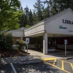 Mountlake Terrace Library, part of the Sno-Isle Libraries, in Mountlake Terrace, Washington on Thursday, June 1, 2023. (Annie Barker / The Herald)