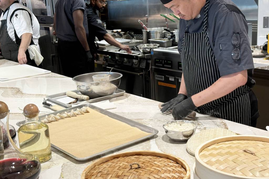 Randy Diamond / The Herald
Dumplings being made at Delta One Lounge.