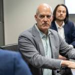 U.S. Rep. Rick Larsen talks with Volunteers of America leadership to discuss the consequences of the federal cuts on Monday, June 30, 2025 in Everett, Washington. (Olivia Vanni / The Herald)