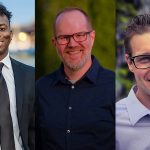 From left to right, Lynnwood City Council Position 3 candidates Josh Binda, Tyler Hall and Bryce Owings.