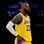 Lakers star LeBron James looks on during the second half of Game 2 of their first-round playoff series against the Minnesota Timberwolves on Tuesday, April 22, 2025, at Crypto.com Arena. (Keith Birmingham / Orange County Register / SCNG / Tribune New Services)