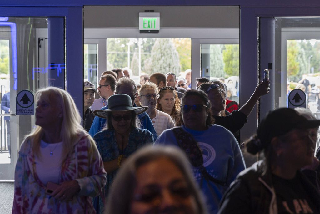 People walk into the expansion of the Tulalip Resort Casino on Thursday, July 3, 2025 in Tulalip, Washington. (Olivia Vanni / The Herald)