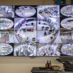 A live feed of security cameras inside the Snohomish County Elections office on Tuesday, Oct. 29, 2024 in Everett , Washington. (Olivia Vanni / The Herald)