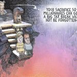 THis is an editorial cartoon by Michael de Adder . Michael de Adder was born in Moncton, New Brunswick. He studied art at Mount Allison University where he received a Bachelor of Fine Arts in drawing and painting. He began his career working for The Coast, a Halifax-based alternative weekly, drawing a popular comic strip called Walterworld which lampooned the then-current mayor of Halifax, Walter Fitzgerald. This led to freelance jobs at The Chronicle-Herald and The Hill Times in Ottawa, Ontario.

 

After freelancing for a few years, de Adder landed his first full time cartooning job at the Halifax Daily News. After the Daily News folded in 2008, he became the full-time freelance cartoonist at New Brunswick Publishing. He was let go for political views expressed through his work including a cartoon depicting U.S. President Donald Trump’s border policies. He now freelances for the Halifax Chronicle Herald, the Toronto Star, Ottawa Hill Times and Counterpoint in the USA. He has over a million readers per day and is considered the most read cartoonist in Canada.

 

Michael de Adder has won numerous awards for his work, including seven Atlantic Journalism Awards plus a Gold Innovation Award for news animation in 2008. He won the Association of Editorial Cartoonists' 2002 Golden Spike Award for best editorial cartoon spiked by an editor and the Association of Canadian Cartoonists 2014 Townsend Award. The National Cartoonists Society for the Reuben Award has shortlisted him in the Editorial Cartooning category. He is a past president of the Association of Canadian Editorial Cartoonists and spent 10 years on the board of the Cartoonists Rights Network.