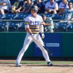 AquaSox outfielder Carson Jones gets settled in the batters box during Everetts 4-3 loss to the Vancouver Canadians at Funko Field on July 6, 2025. (Joe Pohoryles / The Herald)