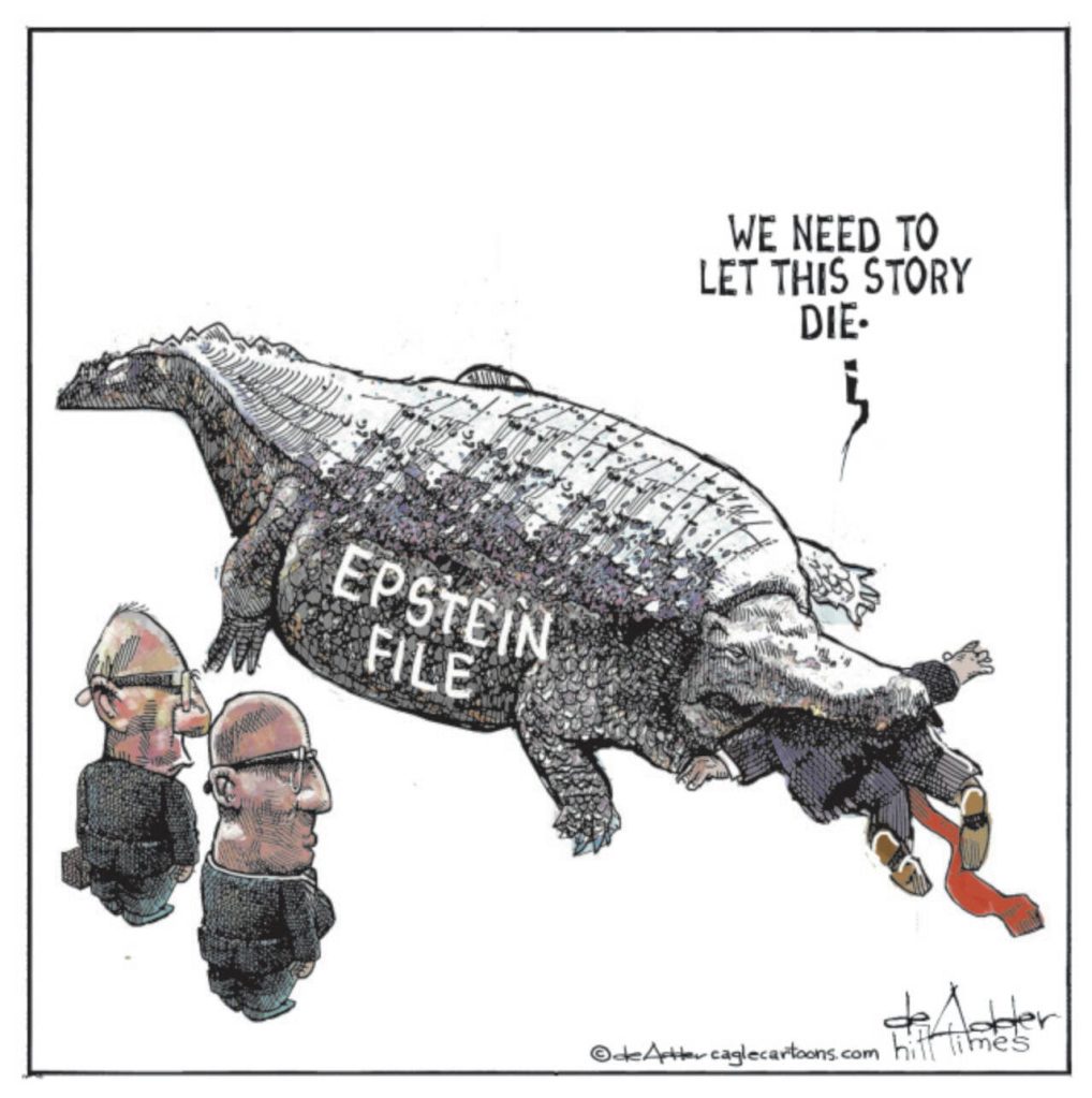 THis is an editorial cartoon by Michael de Adder . Michael de Adder was born in Moncton, New Brunswick. He studied art at Mount Allison University where he received a Bachelor of Fine Arts in drawing and painting. He began his career working for The Coast, a Halifax-based alternative weekly, drawing a popular comic strip called Walterworld which lampooned the then-current mayor of Halifax, Walter Fitzgerald. This led to freelance jobs at The Chronicle-Herald and The Hill Times in Ottawa, Ontario.

 

After freelancing for a few years, de Adder landed his first full time cartooning job at the Halifax Daily News. After the Daily News folded in 2008, he became the full-time freelance cartoonist at New Brunswick Publishing. He was let go for political views expressed through his work including a cartoon depicting U.S. President Donald Trump’s border policies. He now freelances for the Halifax Chronicle Herald, the Toronto Star, Ottawa Hill Times and Counterpoint in the USA. He has over a million readers per day and is considered the most read cartoonist in Canada.

 

Michael de Adder has won numerous awards for his work, including seven Atlantic Journalism Awards plus a Gold Innovation Award for news animation in 2008. He won the Association of Editorial Cartoonists' 2002 Golden Spike Award for best editorial cartoon spiked by an editor and the Association of Canadian Cartoonists 2014 Townsend Award. The National Cartoonists Society for the Reuben Award has shortlisted him in the Editorial Cartooning category. He is a past president of the Association of Canadian Editorial Cartoonists and spent 10 years on the board of the Cartoonists Rights Network.
