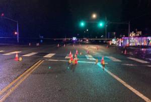 Edmonds police officers investigate a shooting that occurred at 236/Edmonds Way Thursday in Edmonds, Washington. (Edmonds Police Department).