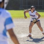 Daphnee Calsyn, 12, runs through an infield drills during practice on Wednesday, July 16, 2025 in Mill Creek, Washington. (Olivia Vanni / The Herald)