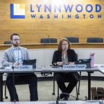 Lynnwood Mayor Christine Frizzell speaks during a city council meeting on Monday, March 17, 2025 in Lynnwood, Washington. (Olivia Vanni / The Herald)