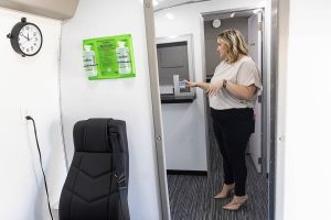 Regional Director Nicole Smith-Mathews talks about the new mobile opioid treatment clinic on Tuesday, July 29, 2025 in Monroe, Washington. (Olivia Vanni / The Herald)